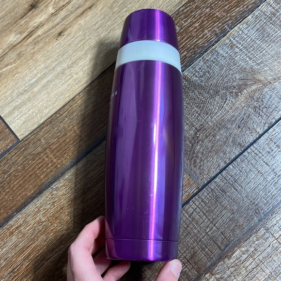 Starbucks 16 ounce Insulated Thermos with Drinking Cup Metallic Purple 2006 - Picture 5 of 16